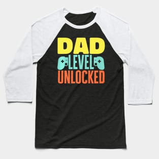 Mens Father's Day  Dad Level Unlocked Gamer Dad Baseball T-Shirt